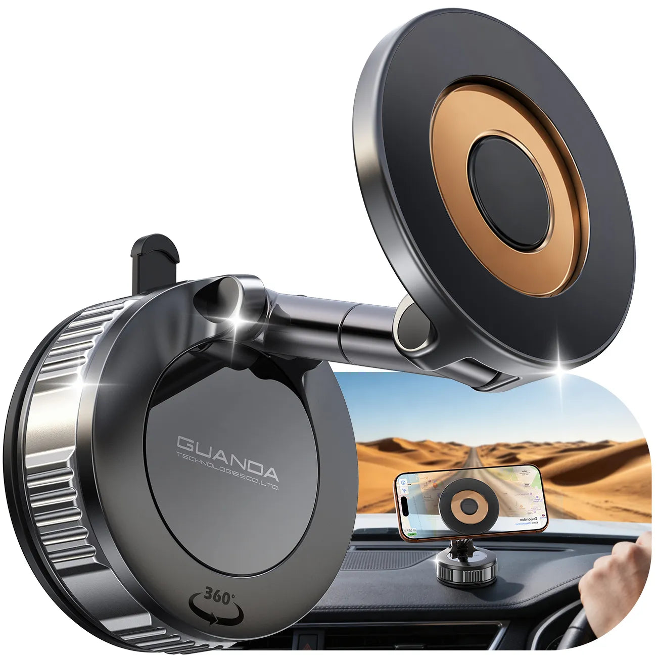 360° Foldable Magnetic Phone Stand – Strong MagSafe Desktop & Desk Holder for iPhone & Smartphones