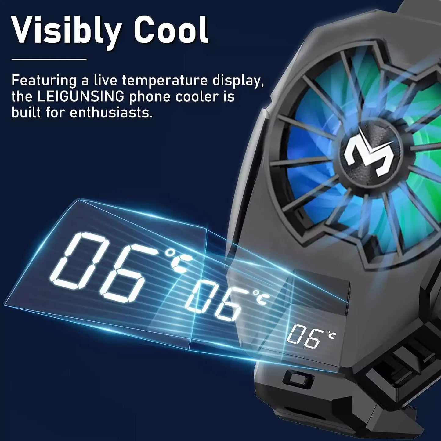 MEMO DL20 RGB Mobile Phone Cooler – Semiconductor Cooling Fan with LED Temperature Display & Type-C Charging