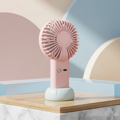 Mini Rechargeable Handheld Fan with LED Display – Portable USB Cooling Fan