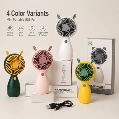 Cute Mini USB Rechargeable Handheld Fan – Portable Pocket Cooling Fan