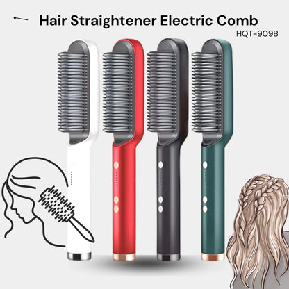 2-in-1 Electric Hair Straightening Brush – Fast Heating Hair Styler Comb for Smooth & Silky Hair