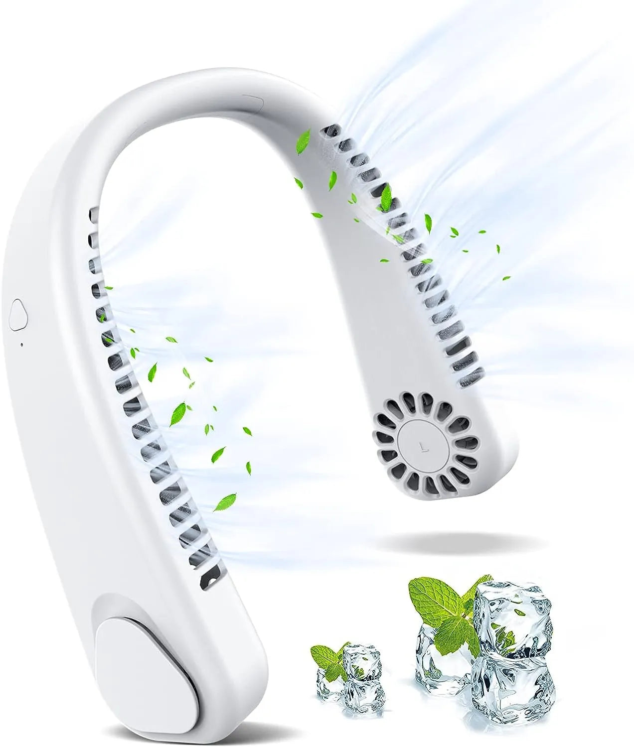 CoolBreeze Rechargeable Bladeless Neck Fan – Hands-Free Portable Cooling