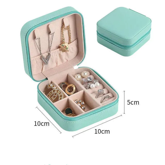 Luxury Travel Jewelry Organizer Box – Portable Storage Case for Rings, Earrings & Necklaces