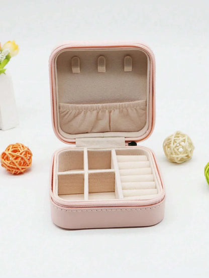 Luxury Travel Jewelry Organizer Box – Portable Storage Case for Rings, Earrings & Necklaces