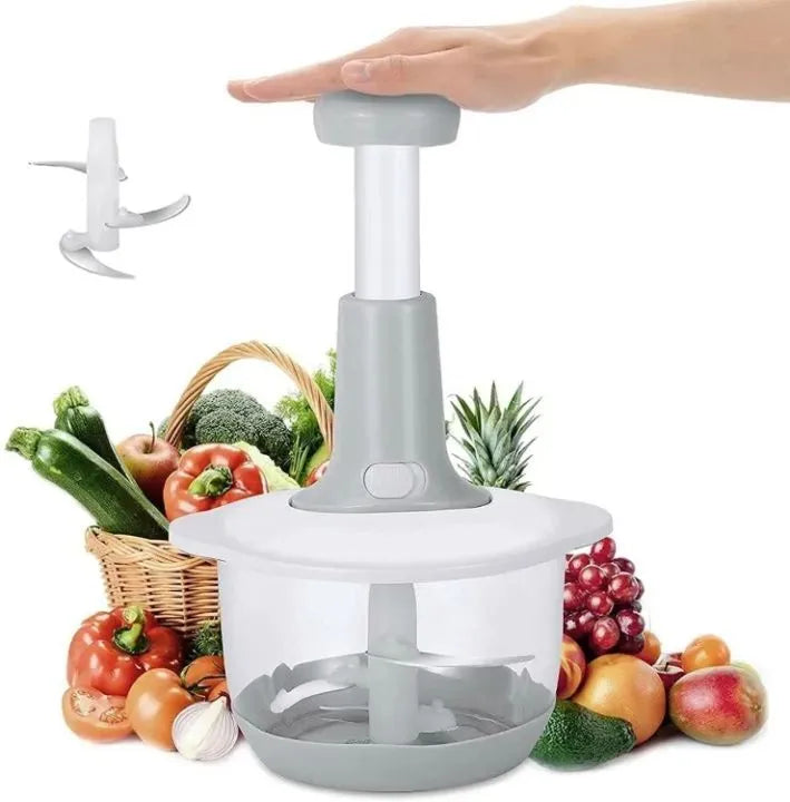 ProPress Manual Food Chopper – Multi-Purpose Vegetable & Fruit Cutter with Stainless Steel Blades
