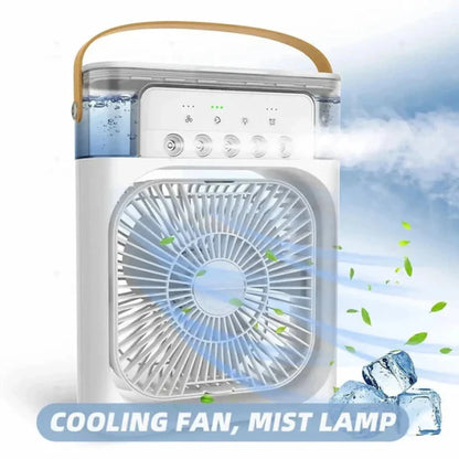 CoolBreeze 5-Mist Portable Air Cooler Fan – 600ml Water Tank, Adjustable Spray & USB Rechargeable