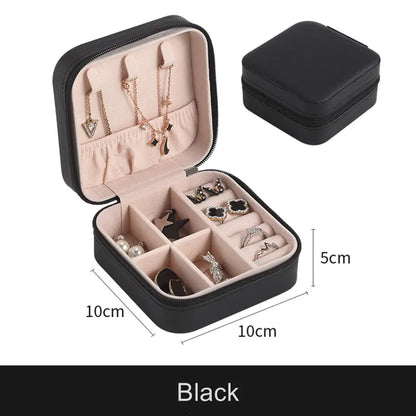 Luxury Travel Jewelry Organizer Box – Portable Storage Case for Rings, Earrings & Necklaces