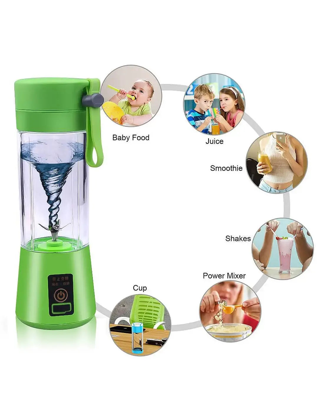 Portable USB Rechargeable Blender Bottle – Mini Personal Juicer Cup