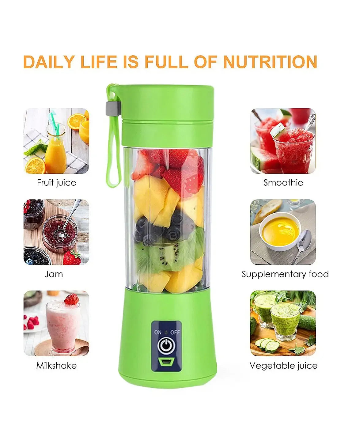 Portable USB Rechargeable Blender Bottle – Mini Personal Juicer Cup