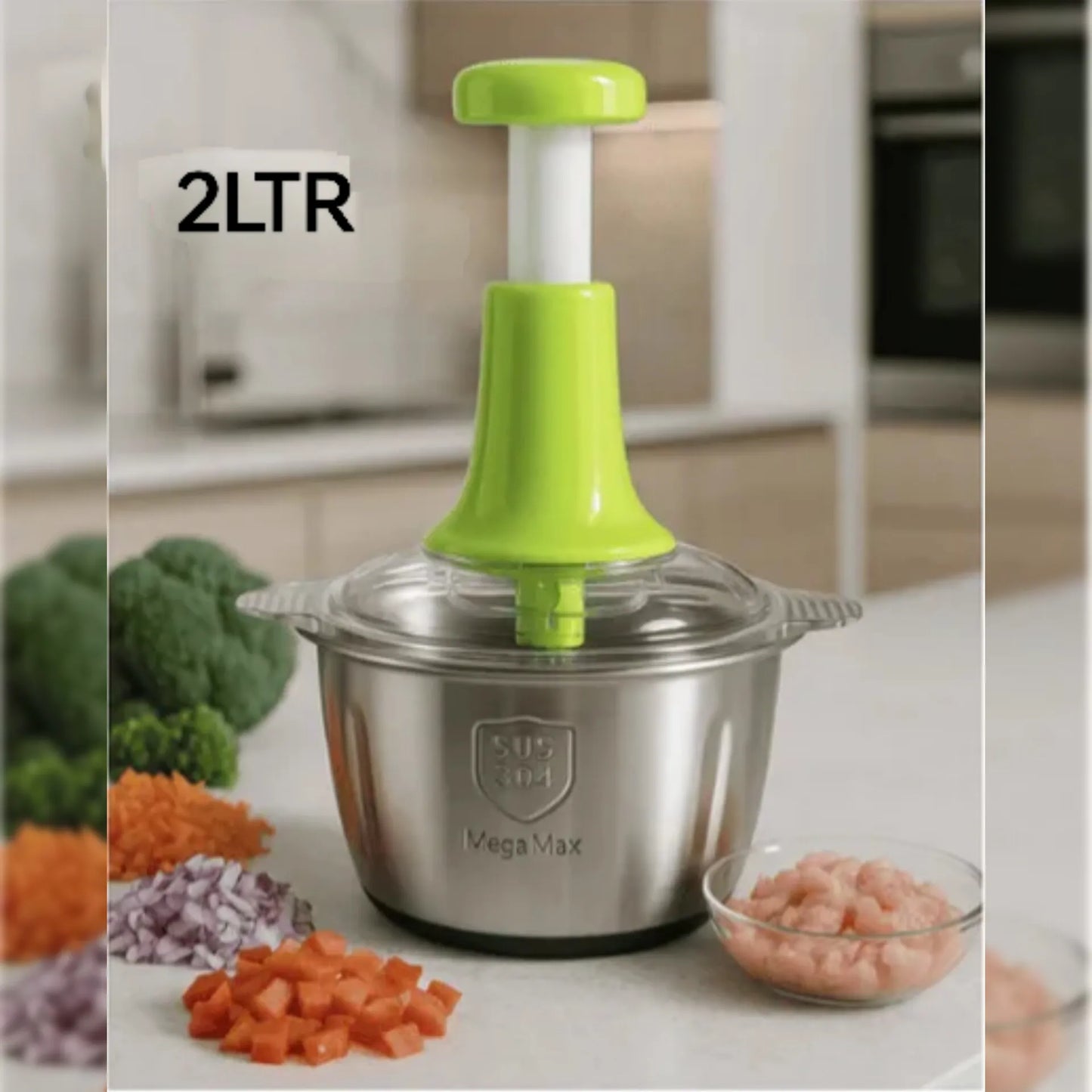 ProPress Manual Food Chopper – Multi-Purpose Vegetable & Fruit Cutter with Stainless Steel Blades