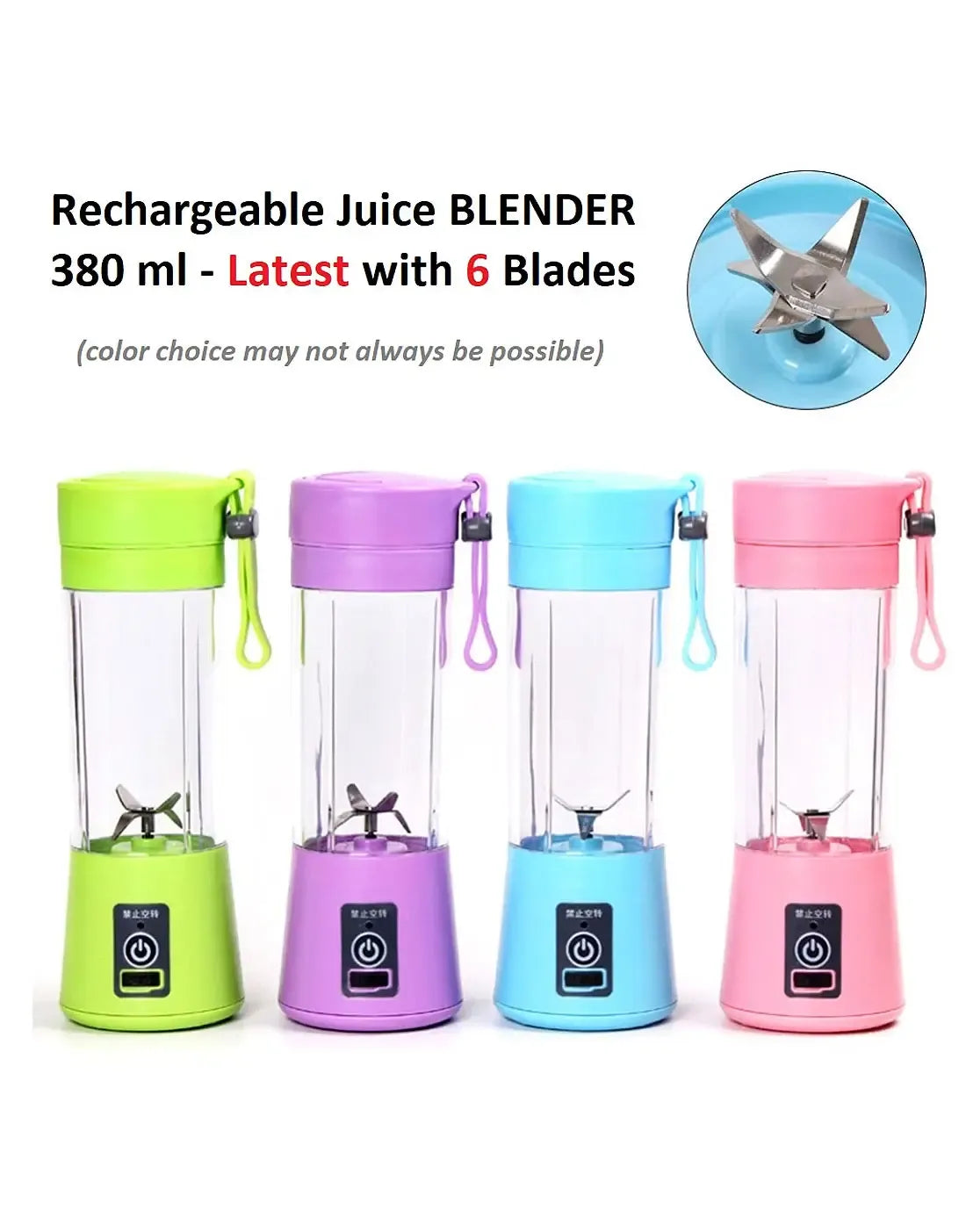 Portable USB Rechargeable Blender Bottle – Mini Personal Juicer Cup