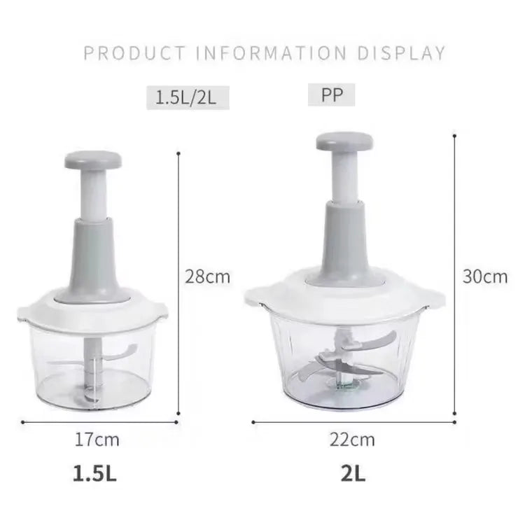 ProPress Manual Food Chopper – Multi-Purpose Vegetable & Fruit Cutter with Stainless Steel Blades