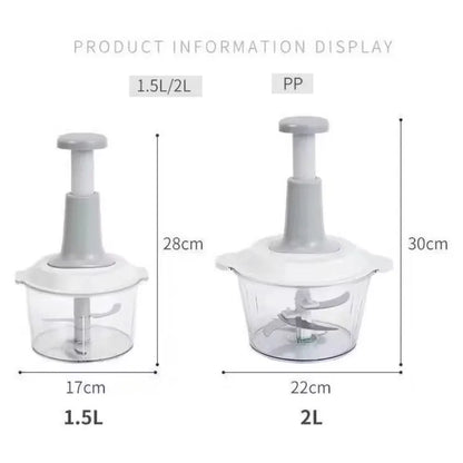 ProPress Manual Food Chopper – Multi-Purpose Vegetable & Fruit Cutter with Stainless Steel Blades