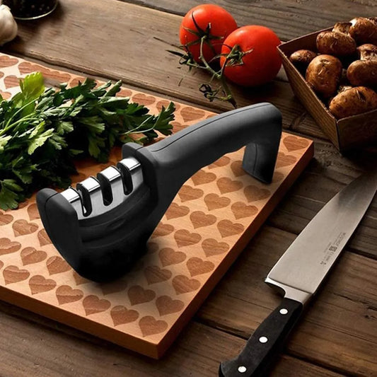 3-Stage Professional Knife Sharpener – Diamond & Ceramic Sharpening System with Non-Slip Base