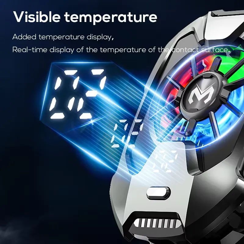 MEMO DL20 RGB Mobile Phone Cooler – Semiconductor Cooling Fan with LED Temperature Display & Type-C Charging