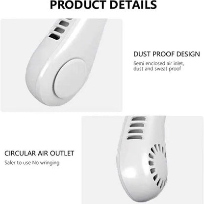 CoolBreeze Rechargeable Bladeless Neck Fan – Hands-Free Portable Cooling