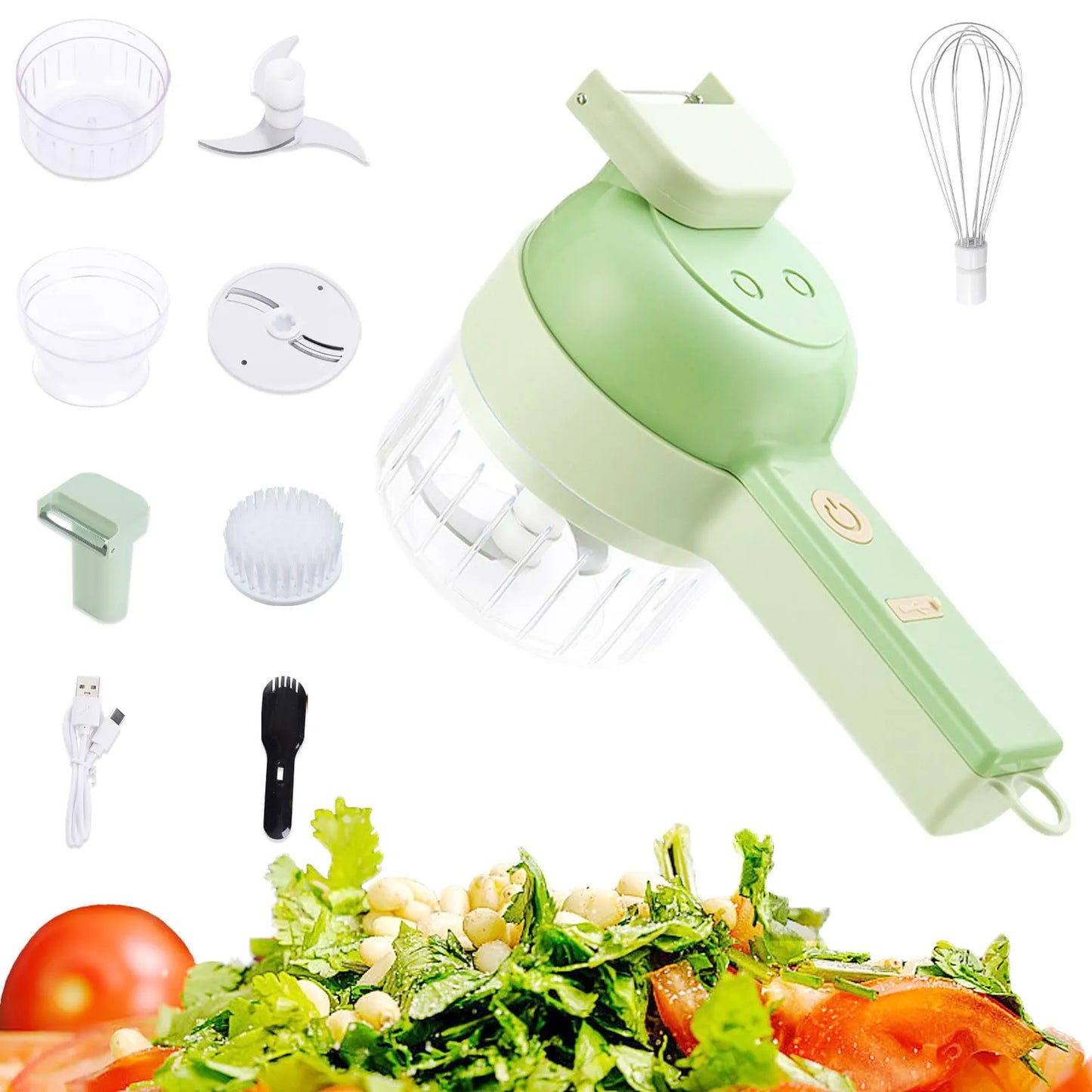 Smart Electric Food Chopper & Vegetable Slicer – USB Rechargeable Multi-Function Kitchen Cutter