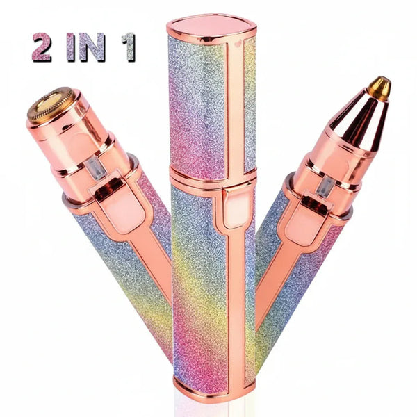2-in-1 Rechargeable Facial Hair Remover & Eyebrow Trimmer for Women | USB Portable Hair Removal Pen