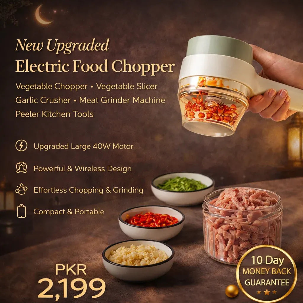 Smart Electric Food Chopper & Vegetable Slicer – USB Rechargeable Multi-Function Kitchen Cutter