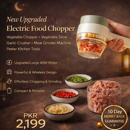 Smart Electric Food Chopper & Vegetable Slicer – USB Rechargeable Multi-Function Kitchen Cutter