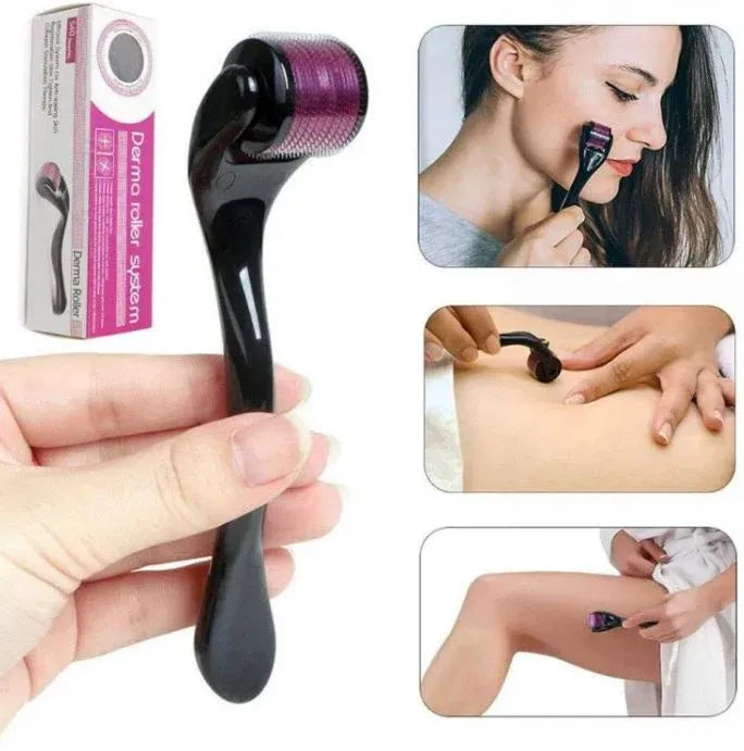 540 Titanium Derma Roller – Microneedling Skin Care Tool for Face, Hair & Beard Growth