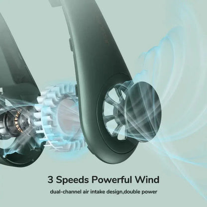 CoolBreeze Rechargeable Bladeless Neck Fan – Hands-Free Portable Cooling