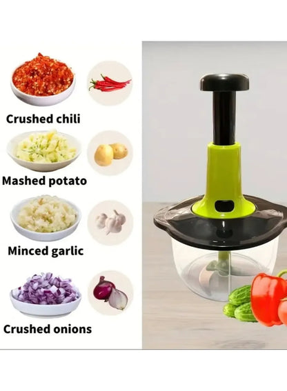 ProPress Manual Food Chopper – Multi-Purpose Vegetable & Fruit Cutter with Stainless Steel Blades
