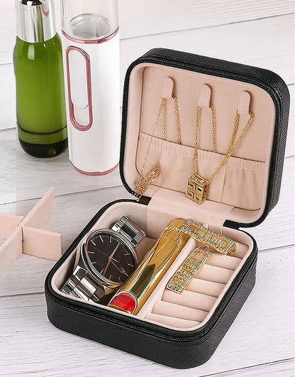 Luxury Travel Jewelry Organizer Box – Portable Storage Case for Rings, Earrings & Necklaces
