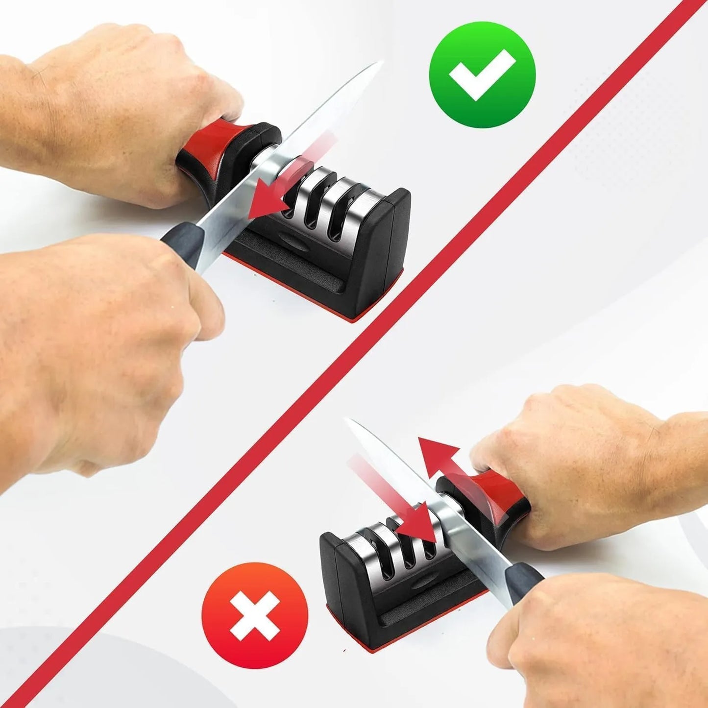 3-Stage Professional Knife Sharpener – Diamond & Ceramic Sharpening System with Non-Slip Base