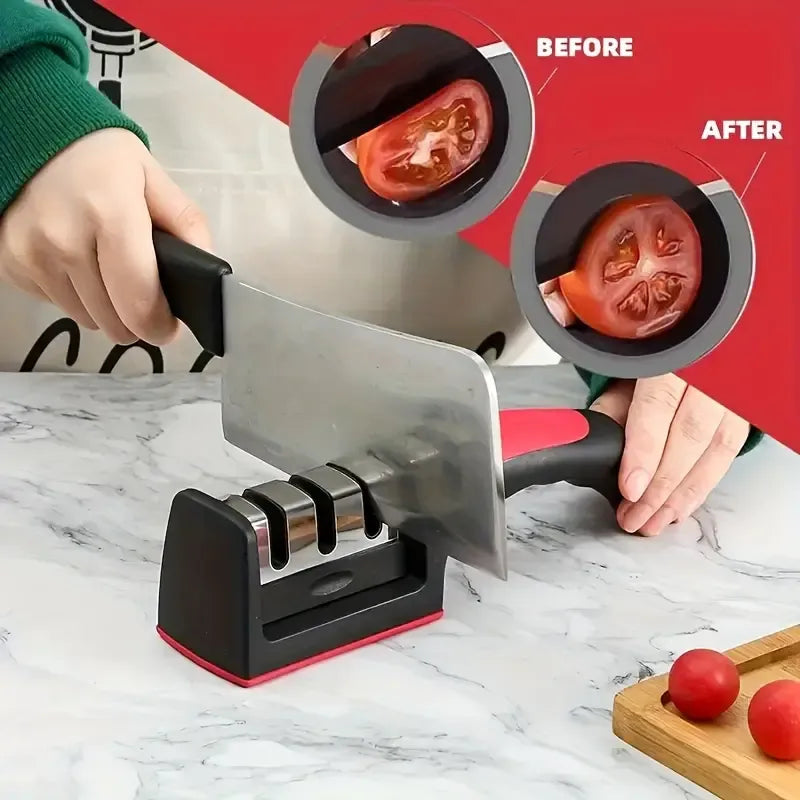 3-Stage Professional Knife Sharpener – Diamond & Ceramic Sharpening System with Non-Slip Base