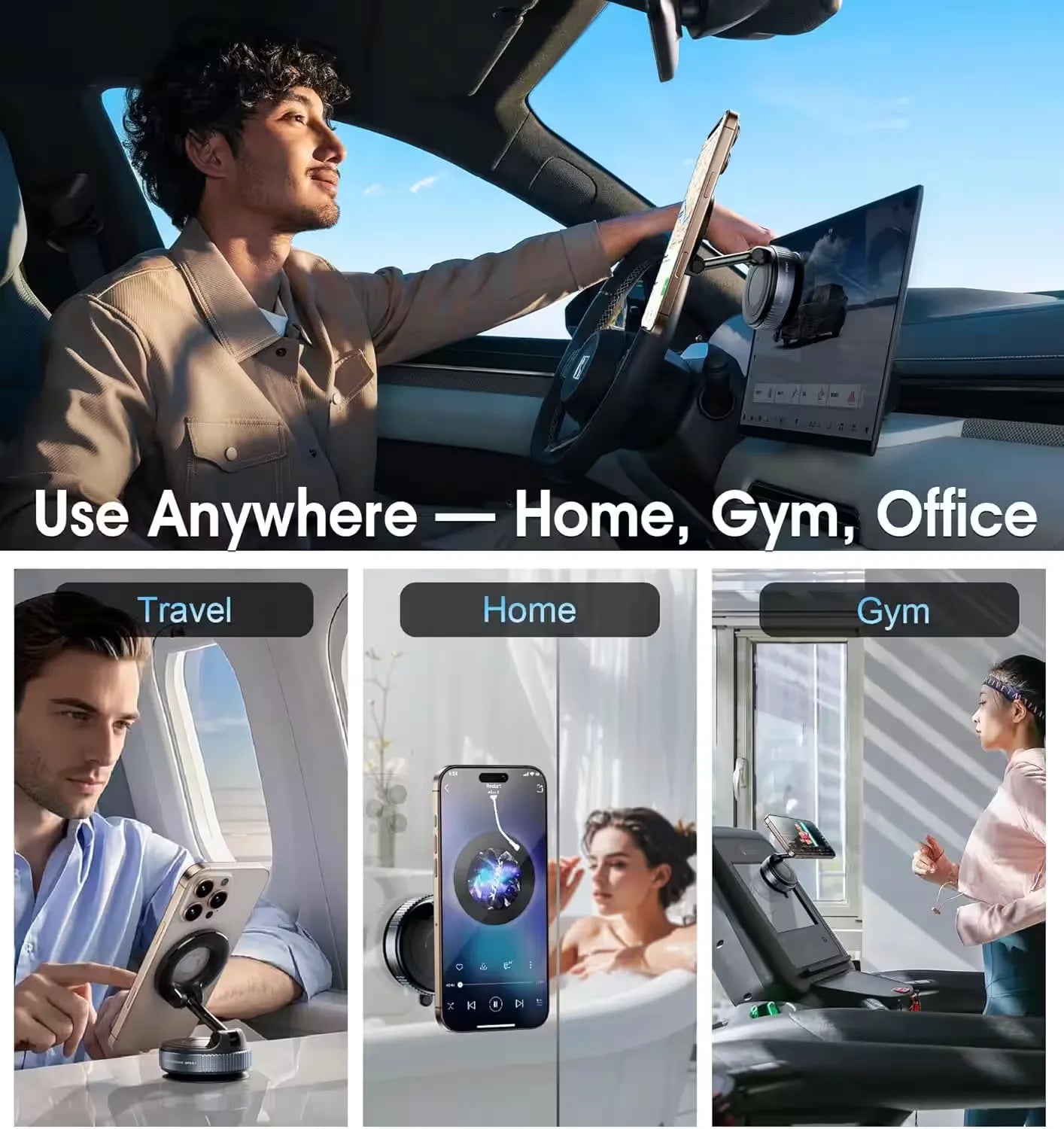 360° Foldable Magnetic Phone Stand – Strong MagSafe Desktop & Desk Holder for iPhone & Smartphones