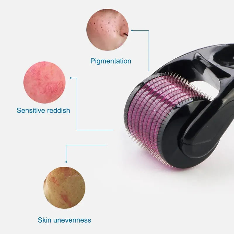 540 Titanium Derma Roller – Microneedling Skin Care Tool for Face, Hair & Beard Growth