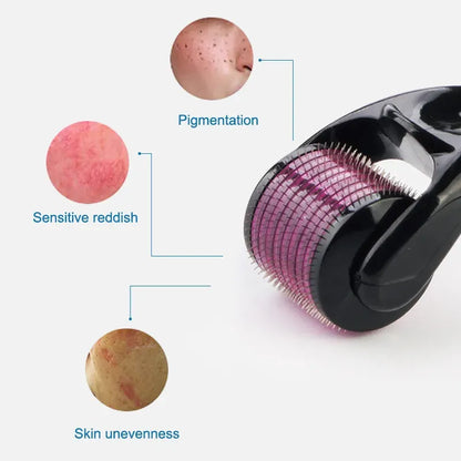 540 Titanium Derma Roller – Microneedling Skin Care Tool for Face, Hair & Beard Growth