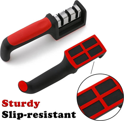 3-Stage Professional Knife Sharpener – Diamond & Ceramic Sharpening System with Non-Slip Base