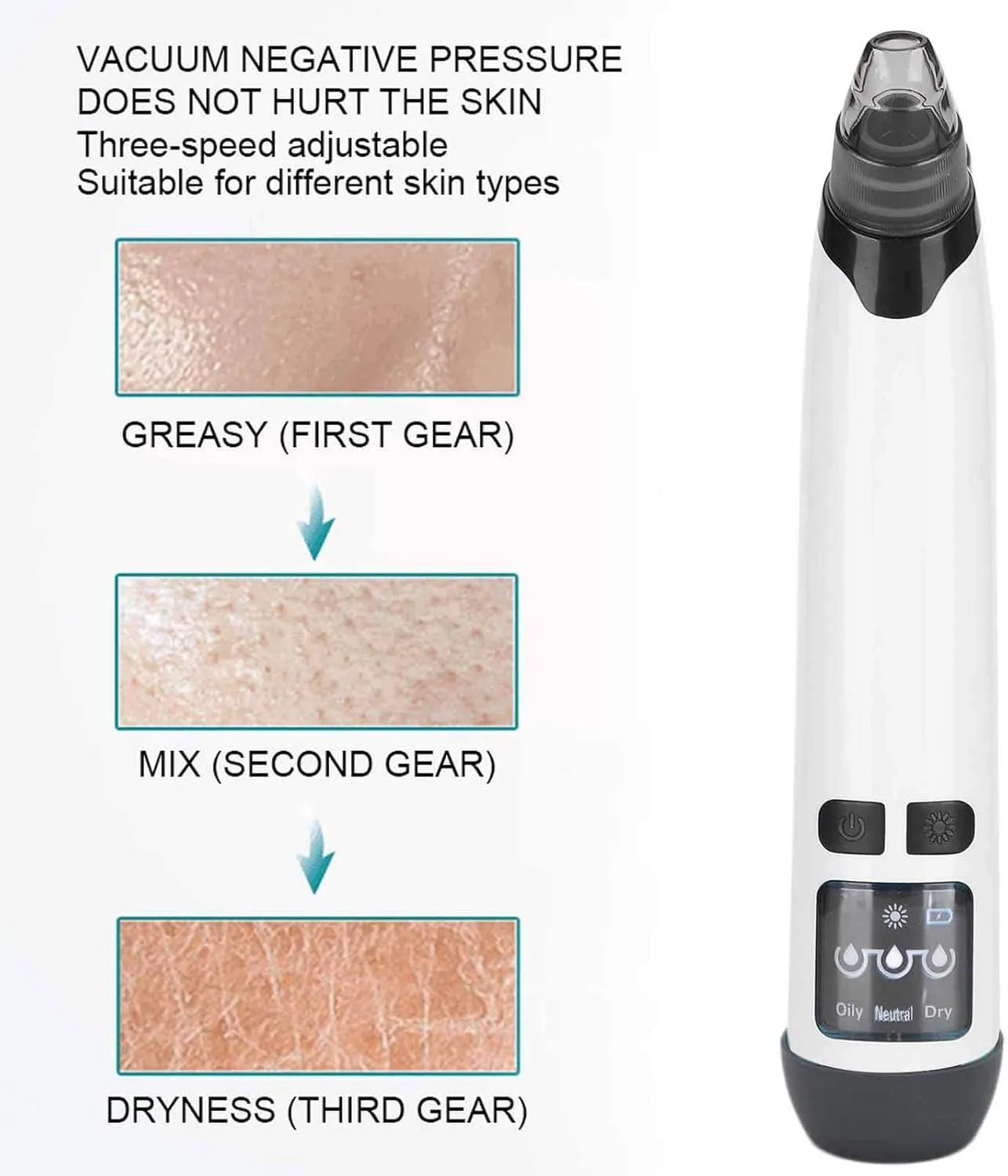 5-in-1 Electric Blackhead Remover Vacuum – Pore Cleaner & Acne Extraction Kit with LCD Display