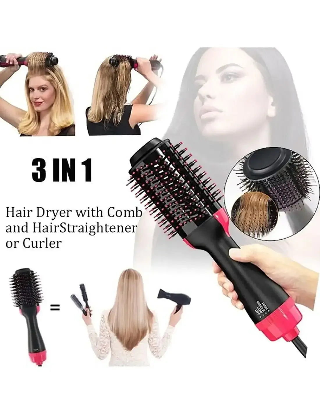 One Step Hot Air Brush (Dryer + Straightener)