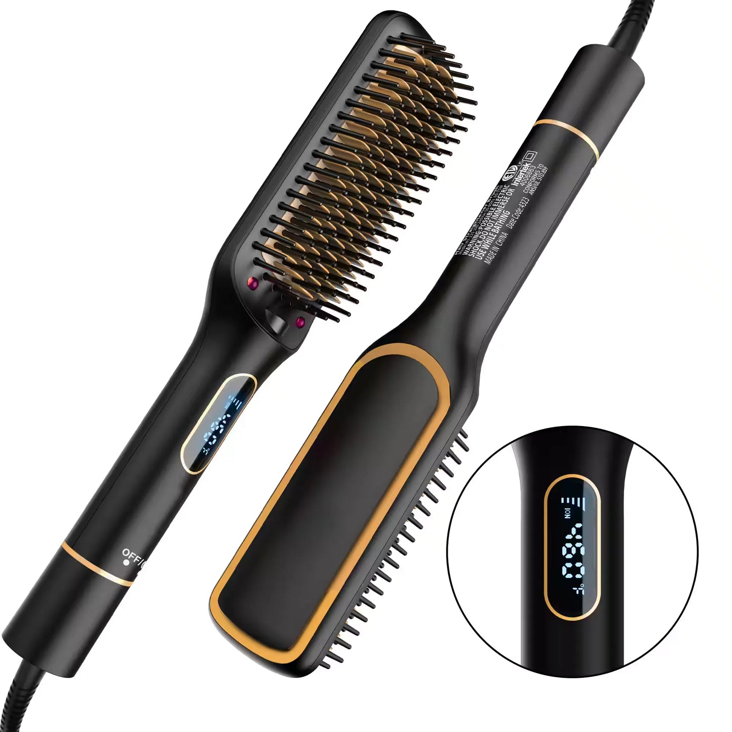 2-in-1 Electric Hair Straightening Brush – Fast Heating Hair Styler Comb for Smooth & Silky Hair