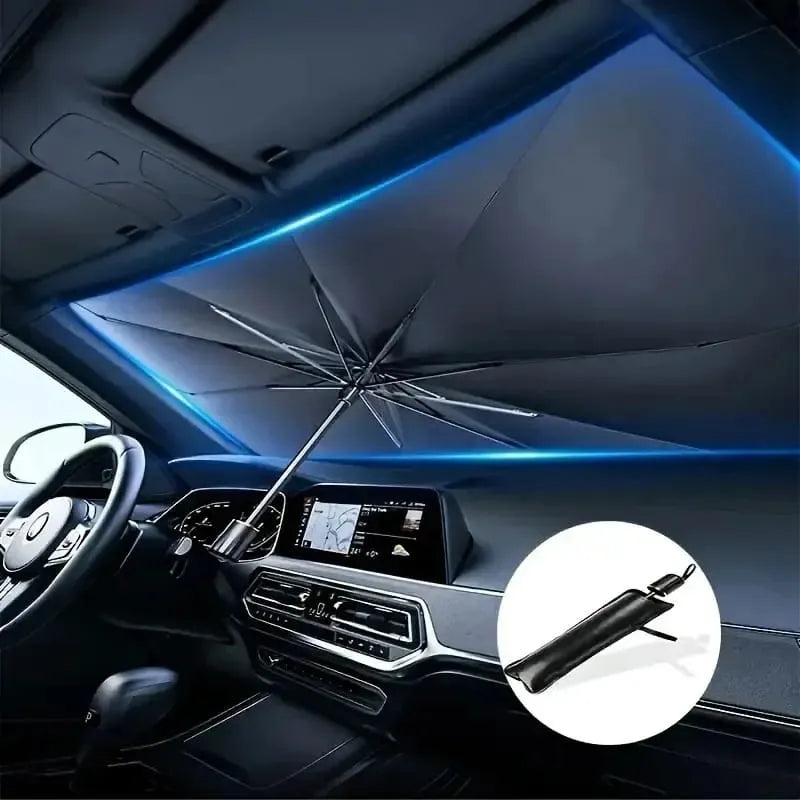 AutoShield Car Windshield Sun Shade Umbrella – Foldable UV Protection Sunshade for Cars