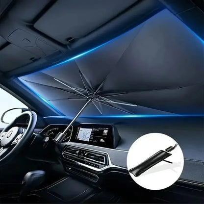 AutoShield Car Windshield Sun Shade Umbrella – Foldable UV Protection Sunshade for Cars