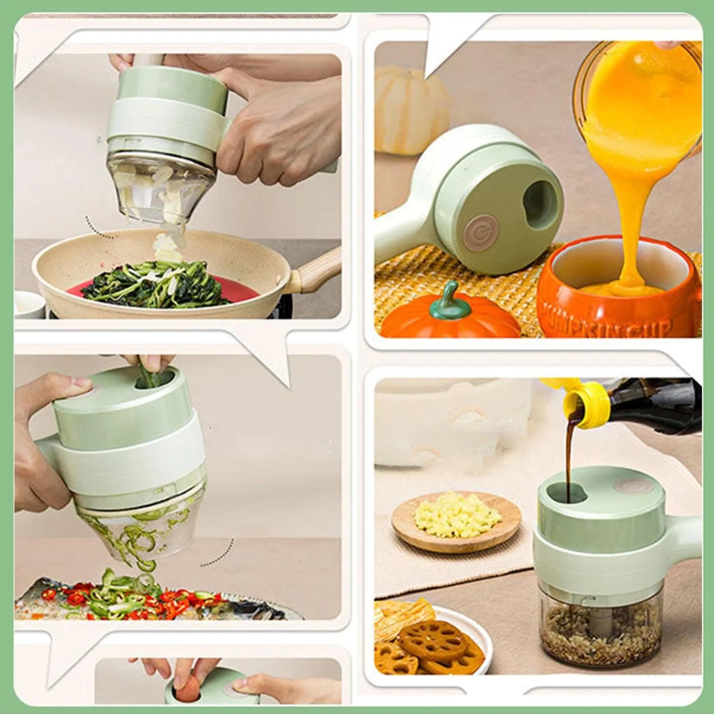 Smart Electric Food Chopper & Vegetable Slicer – USB Rechargeable Multi-Function Kitchen Cutter