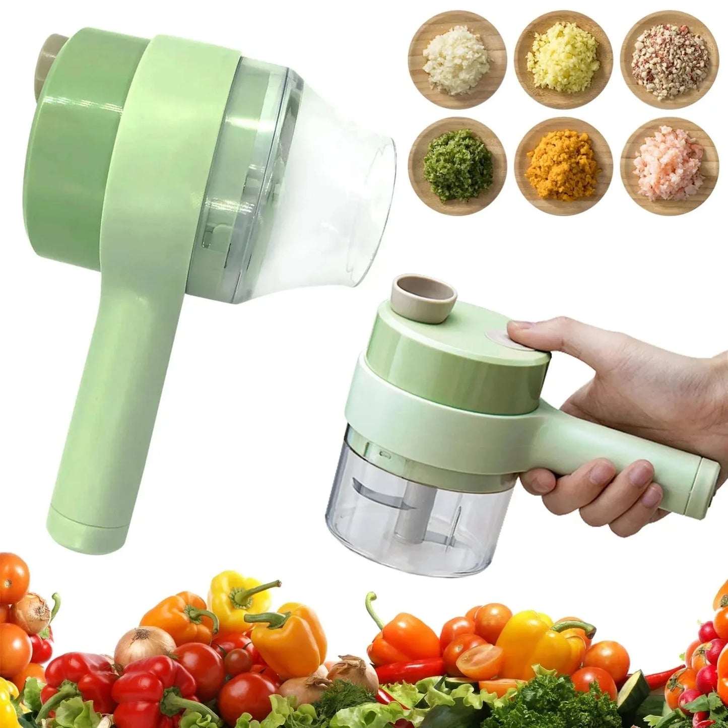 Smart Electric Food Chopper & Vegetable Slicer – USB Rechargeable Multi-Function Kitchen Cutter