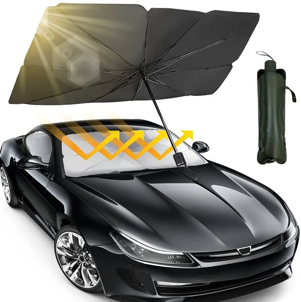 AutoShield Car Windshield Sun Shade Umbrella – Foldable UV Protection Sunshade for Cars