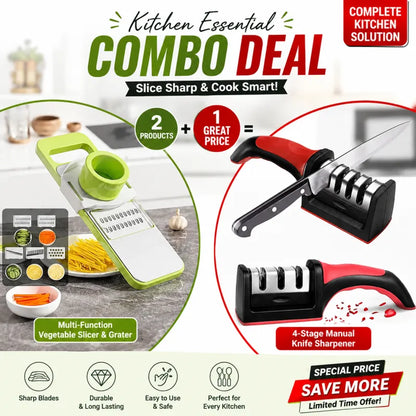 2-in-1 Kitchen Slicer & Knife Sharpener Combo Deal